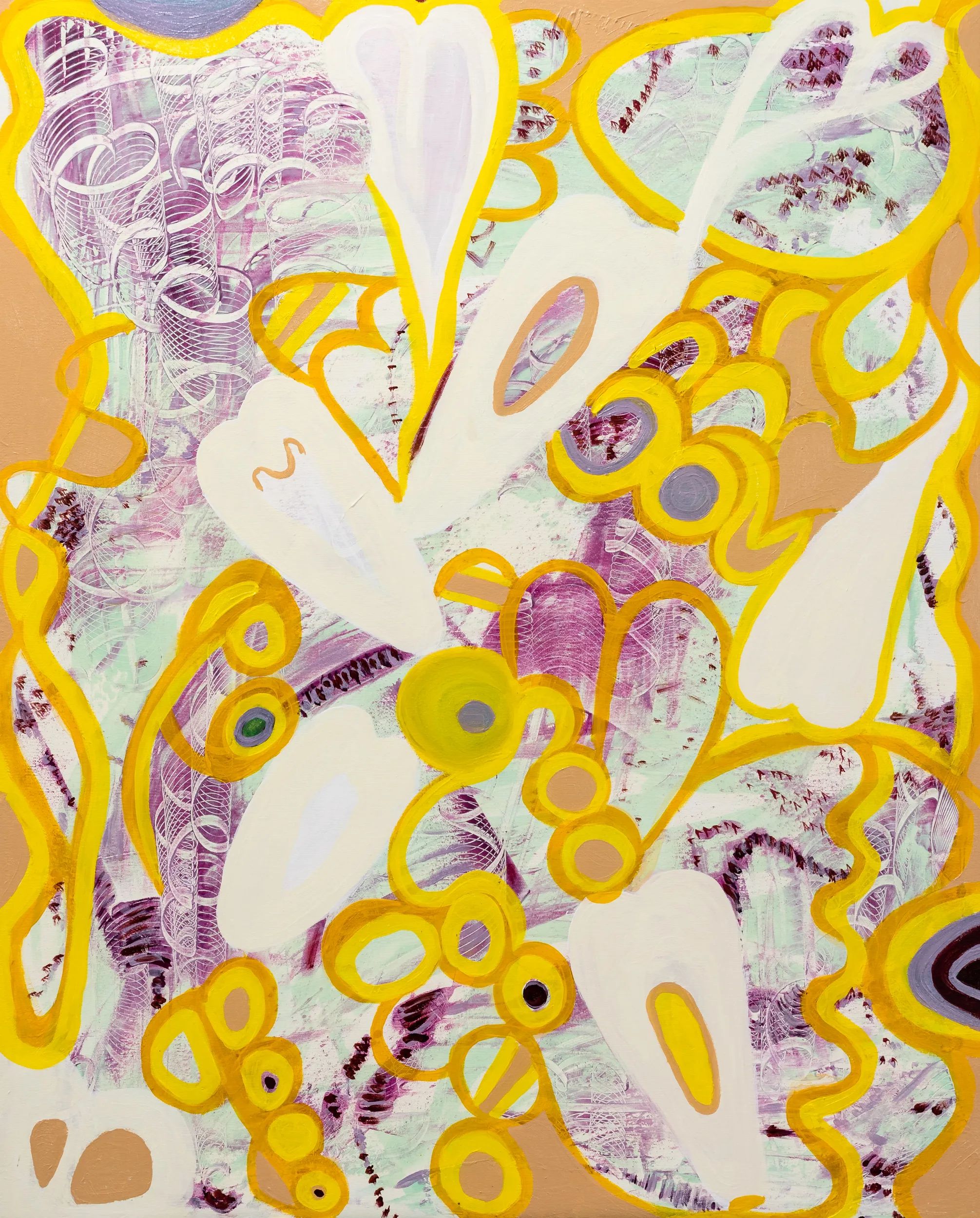 Kunststück: Aus der Serie
„Gestrandete Herzen“, 
80 × 100 cm, Mischtechnik