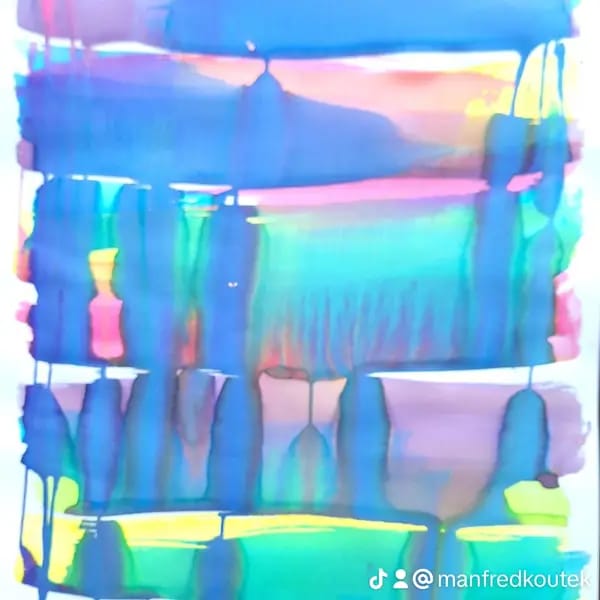 ManfredLudwig Ernst Koutek, „Panta Rhei“ - „Gleam of Nature“, mixed media, 80x60cm, 2024