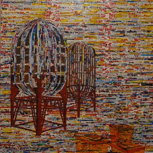 Monika Breitenfellner, Prospektflut, Mischtechnik, 80x100