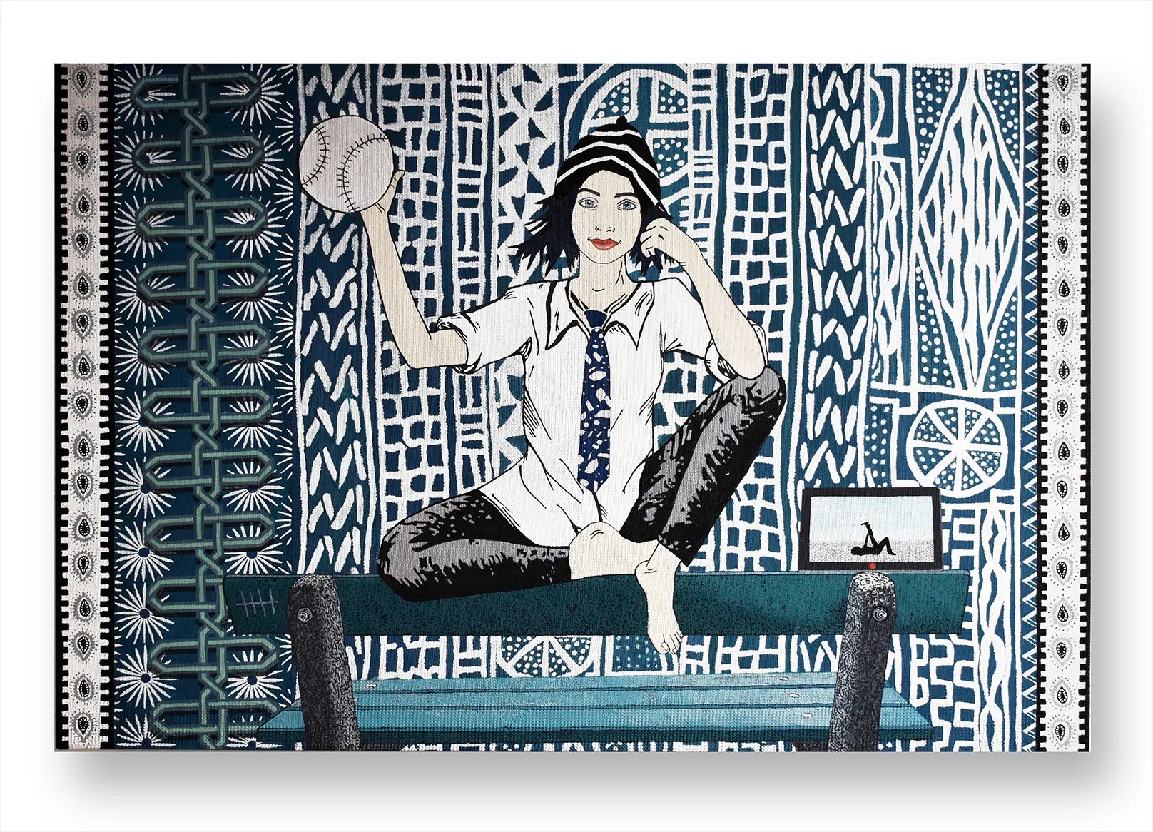 Kunststück: „Kompliz*innen“
Mischtechnik auf Leinwand
100 x 150 cm, 2023