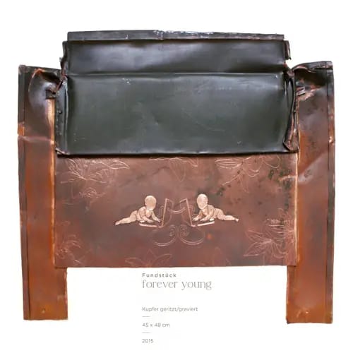 Markus Waltenberger, „forever young“ 45 x 48 cm, Stifte, Kupfer geritzt, graviert