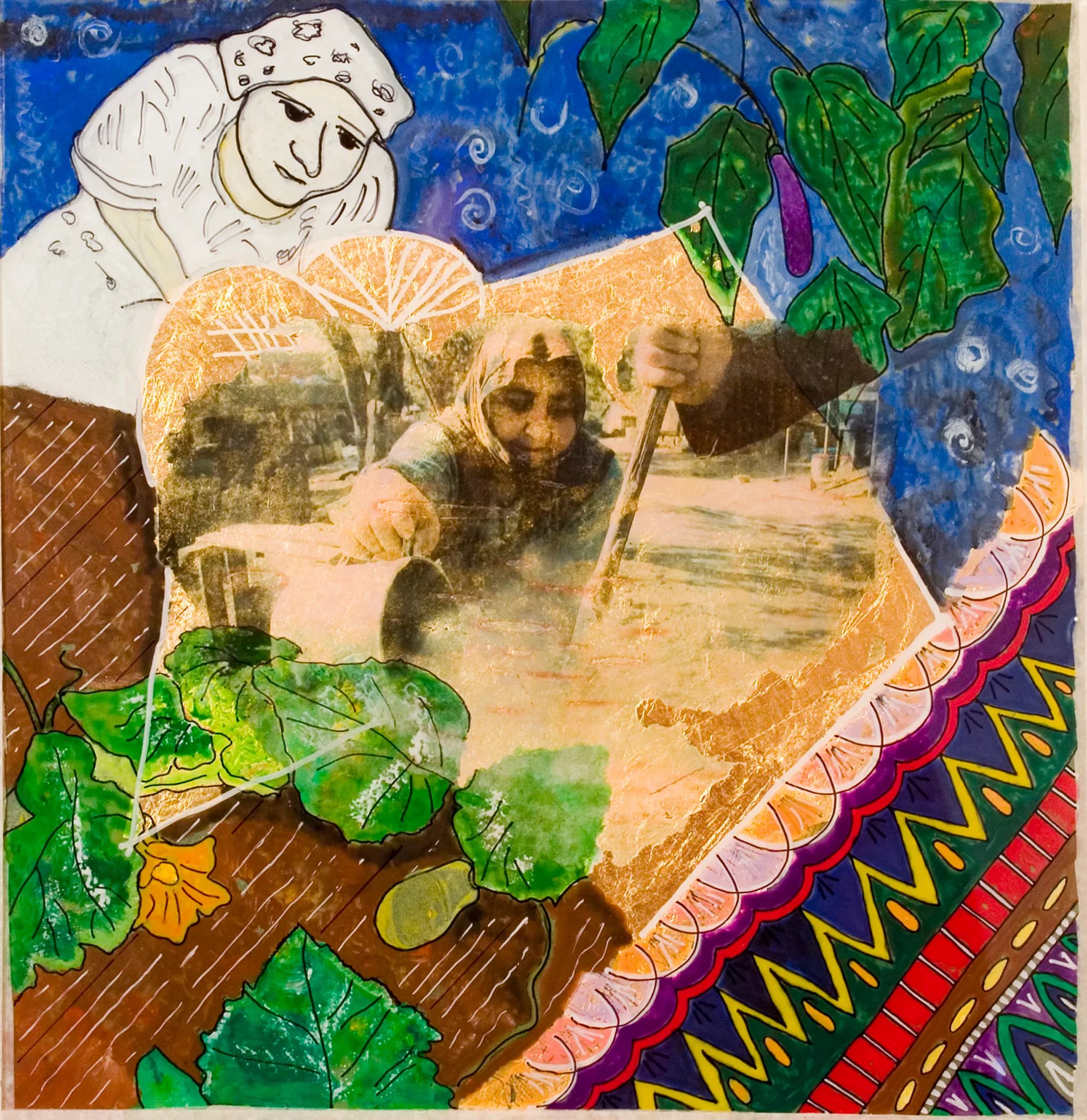 Kunststück: 30 x 40, 2022, Papier, Aquarellstifte, 
Gouache
