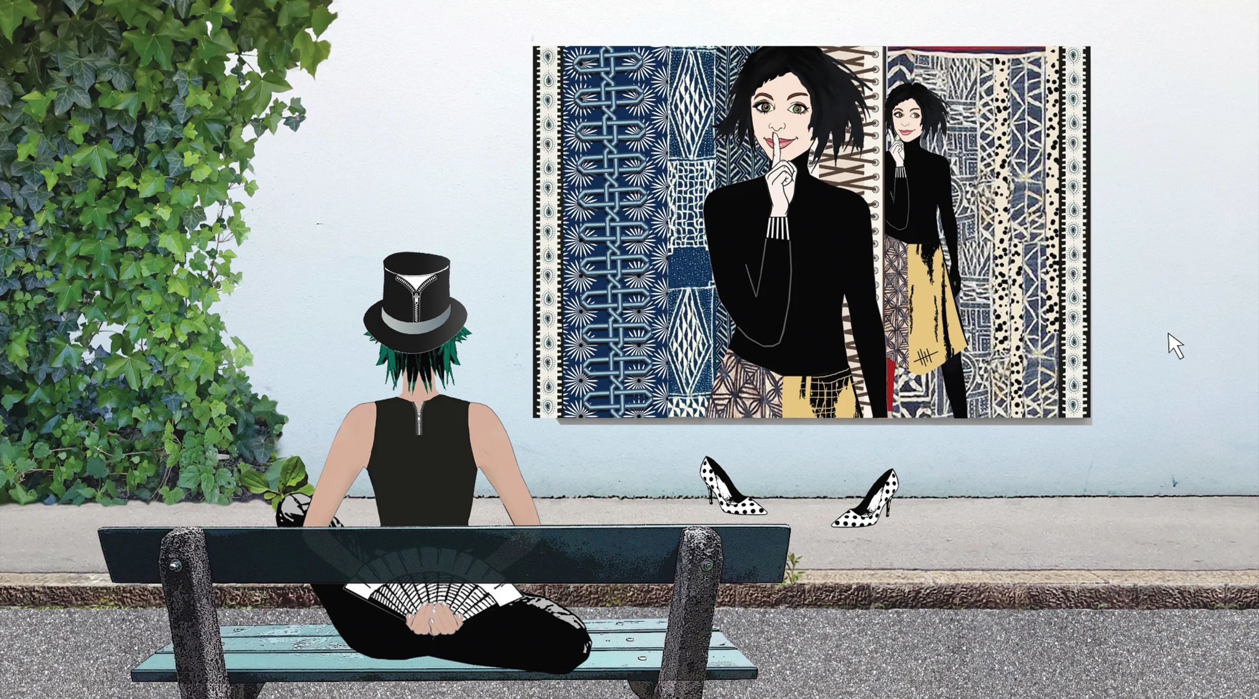 Kunststück: „Pst - It´s Showtime“
DigiPrint auf Leinwand
50 x 90 cm, 2023