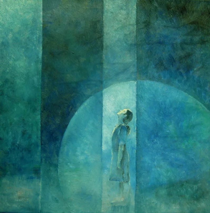 Kunststück: „can you hear me“
Öl auf Leinwand / 80 x 80 cm
