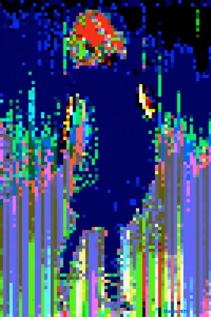 Kunststück: © INGEBORG RAUSS, SchwellenLeben2, 2021, serielle Konzeptarbeit in  
Digitalart auf Aludibond, 150 x 100 cm