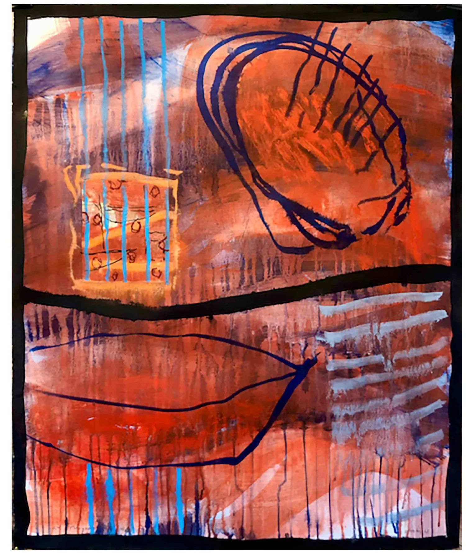 Kunststück: Fliegende Blätter#8, 2023, MT auf Bütten, 96,5 x 79 cm