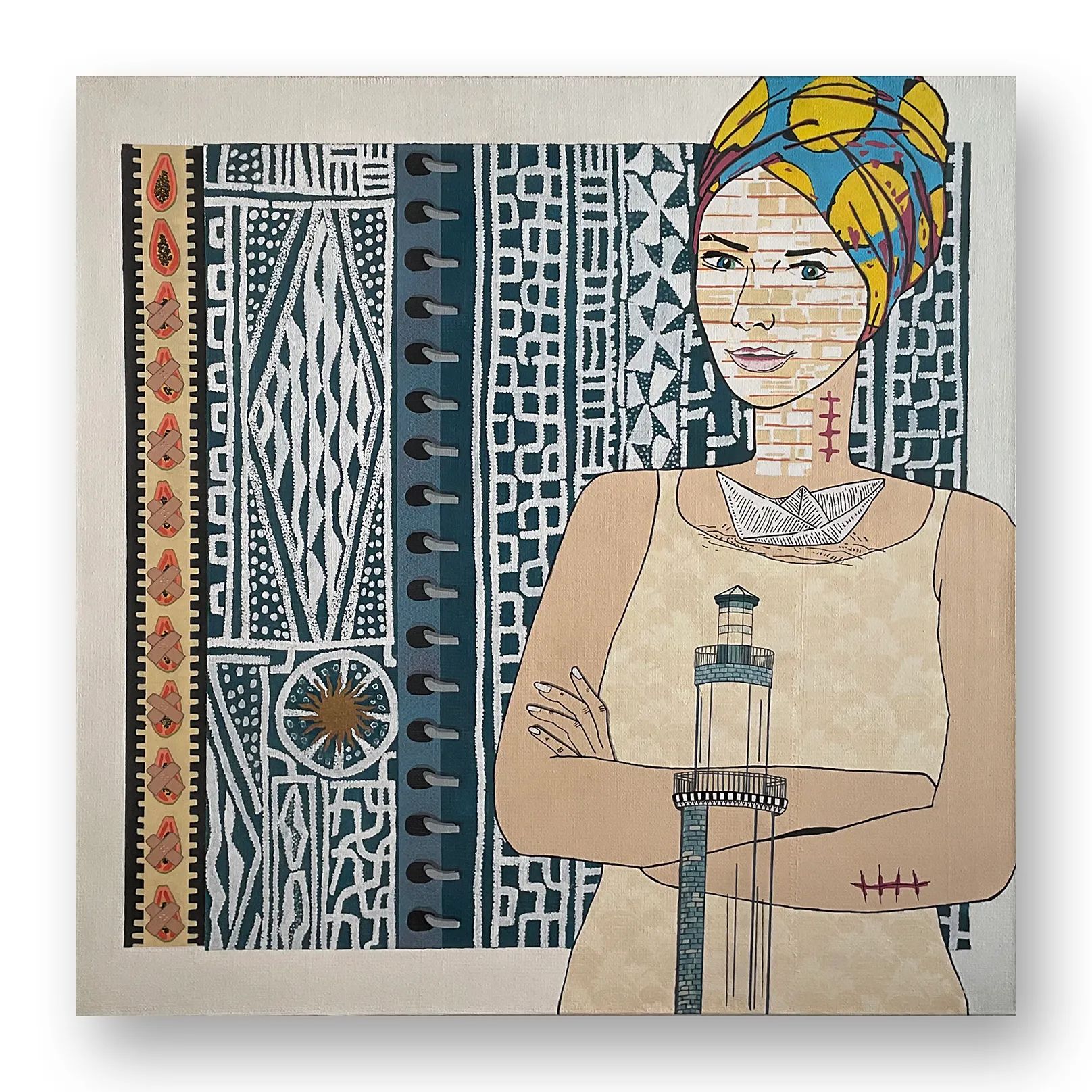Kunststück: „Charakteristikum“
Mischtechnik auf Leinwand
120 x 120 cm, 2023