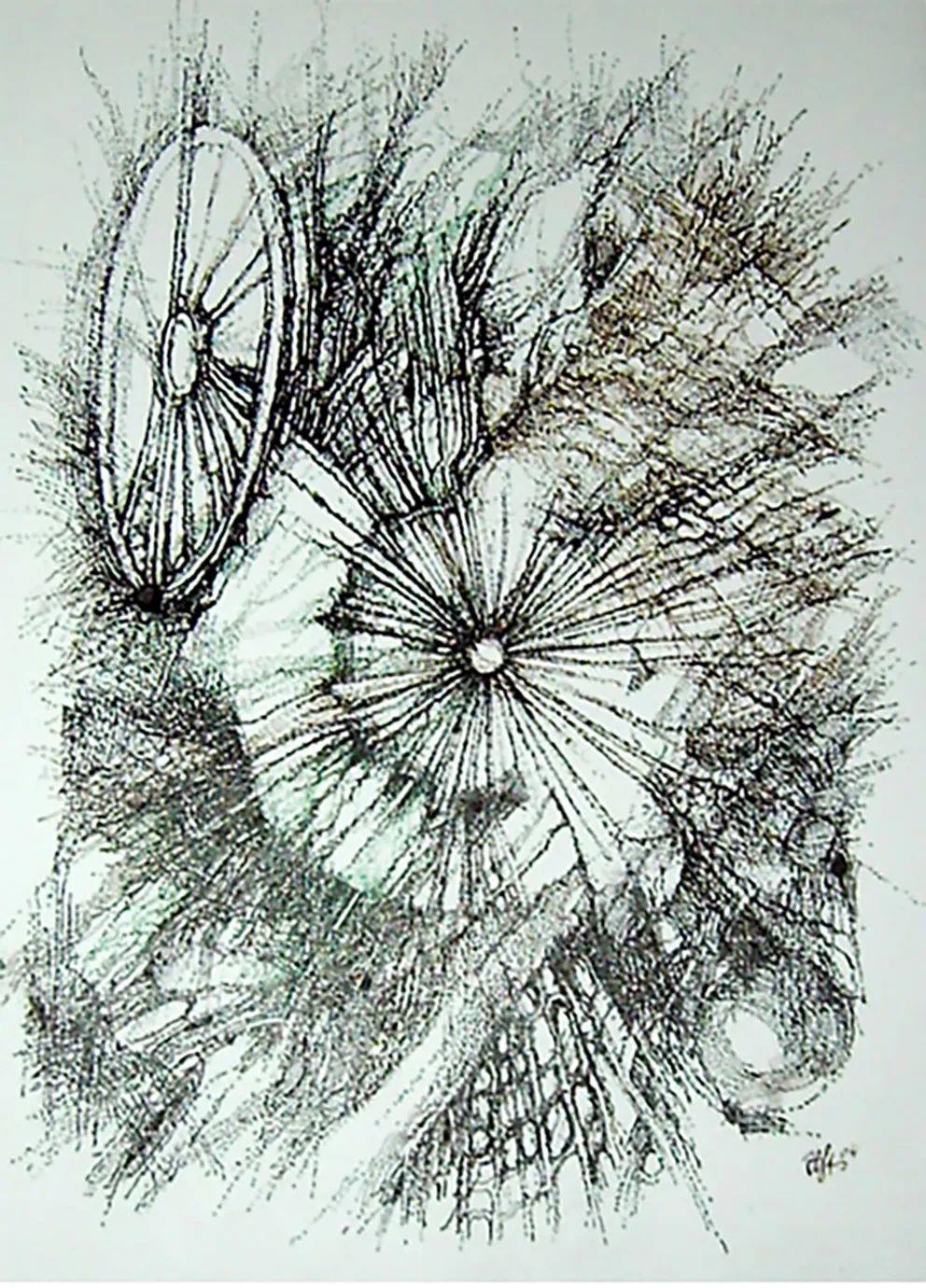 Kunststück: Federzeichnung, Windräder