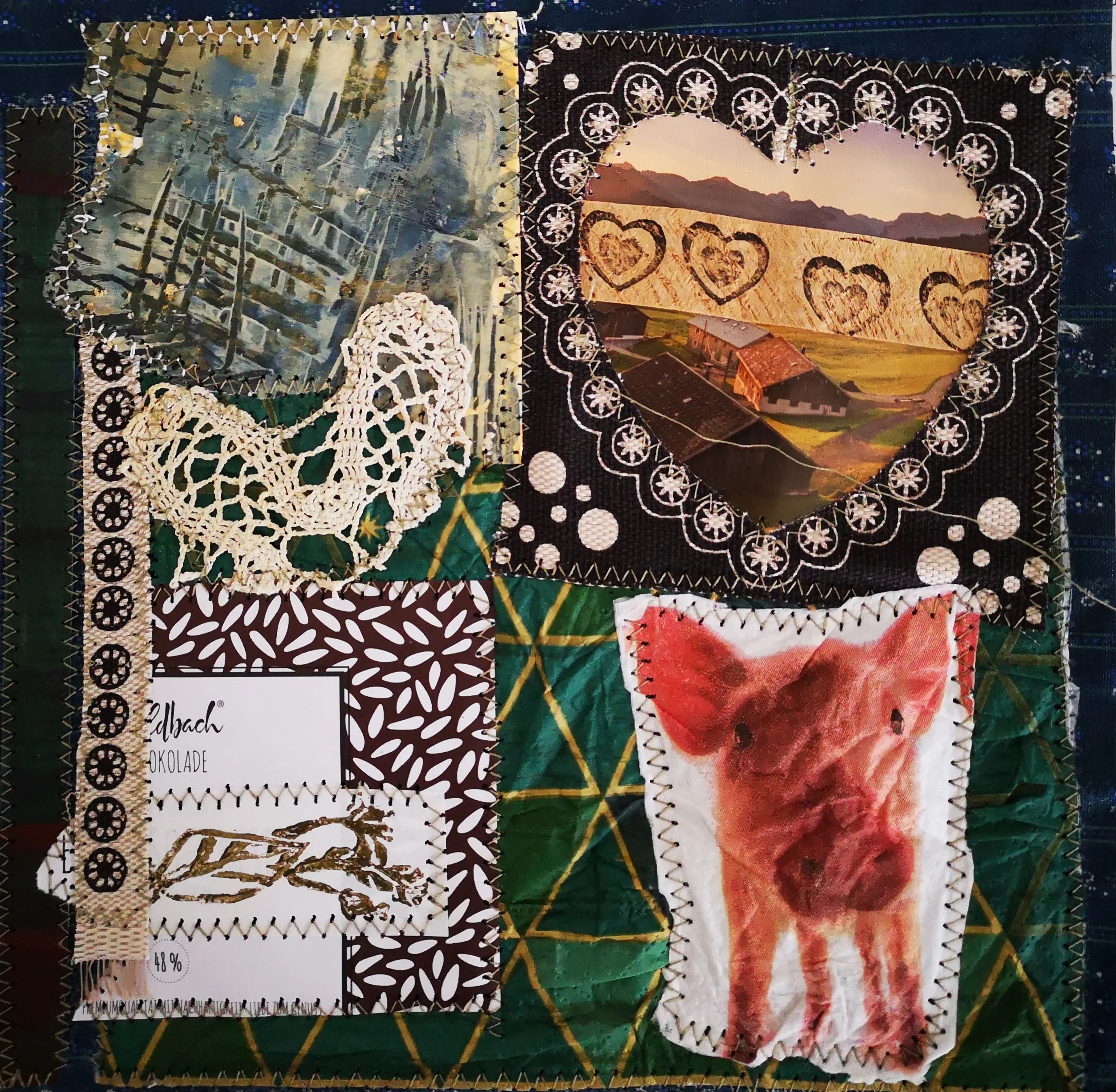 Kunststück: aus der Serie “Nicht jeder Müll ist Müll – Unterwegs in Bregenz“ 1,2,3 | Upcycling, 22 x 22cm, 2022