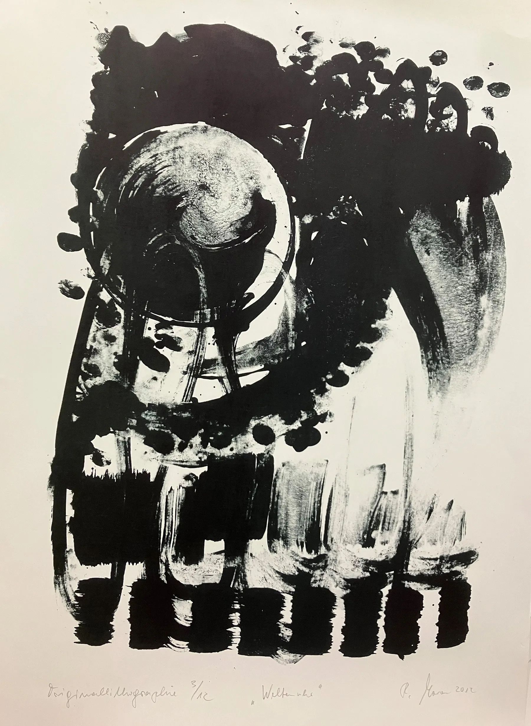 Kunststück: Lithografie Weltenuhr