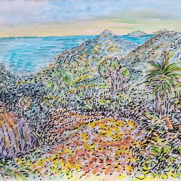 ManfredLudwig Ernst Koutek, „Panta Rhei“, mixed media, 80x60cm, 2024
