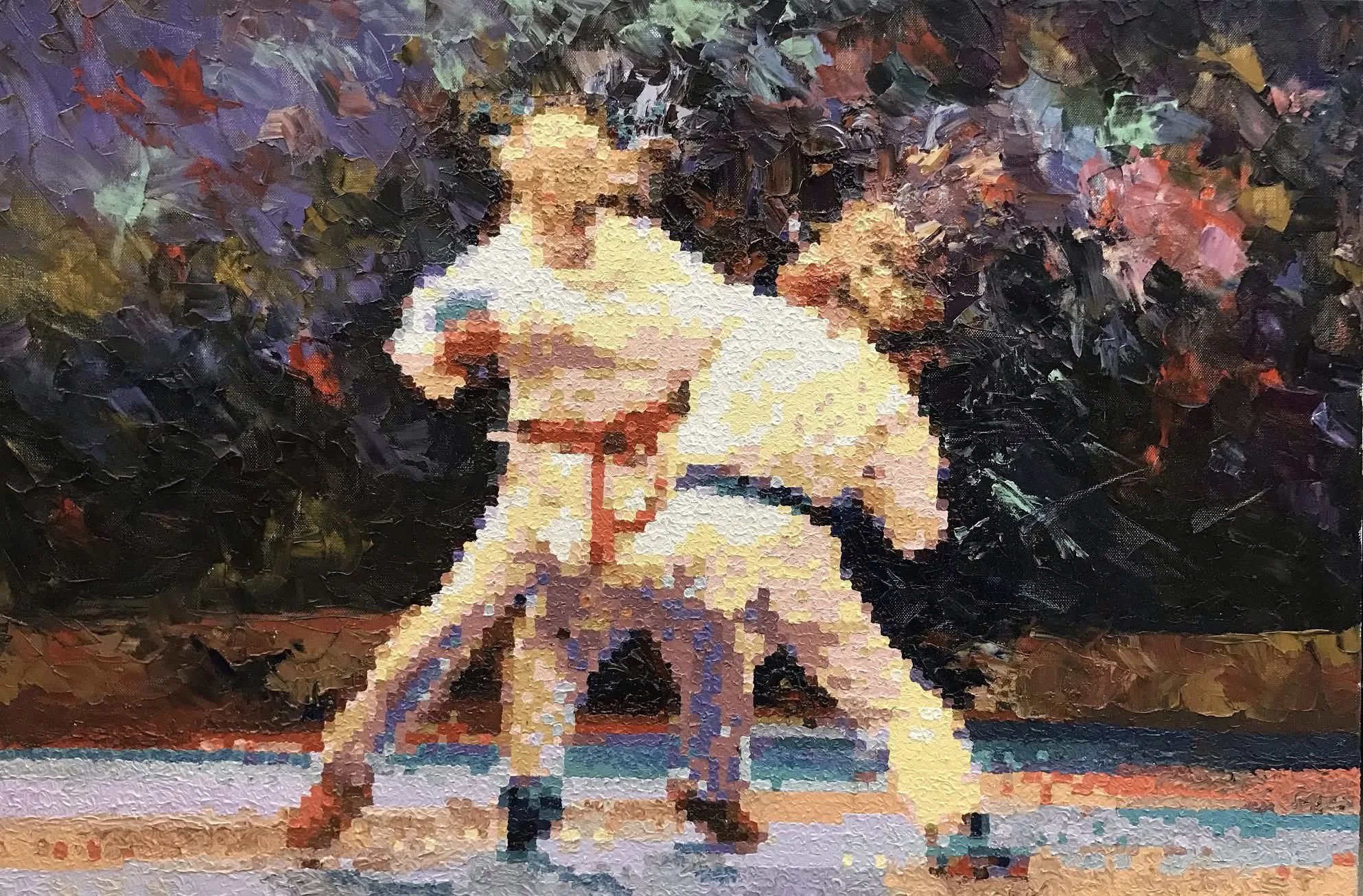 Kunststück: „Schattenboxen“, Öl, Leinwand, 2018, 60*80