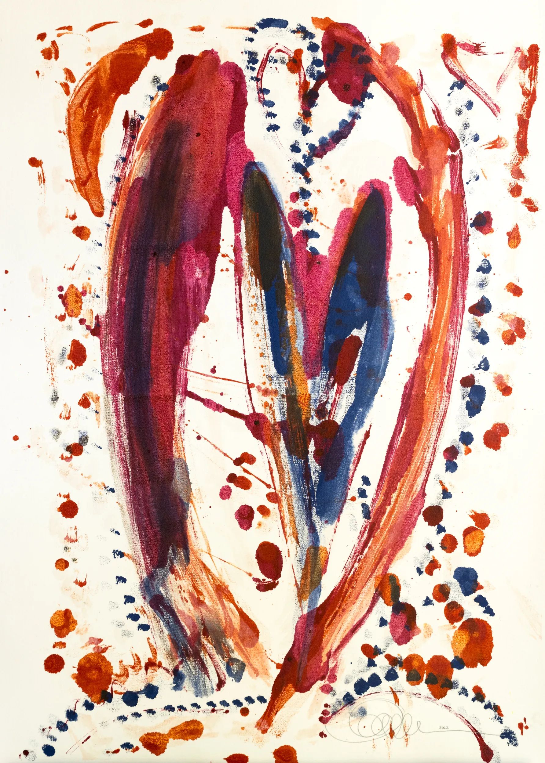 Kunststück: Aus der Serie
„Gestrandete Herzen“, 60 × 80 Monotypie