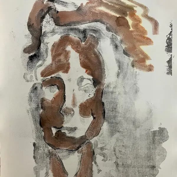 RenateMoran, Mono Print "Kopf aufgelöst“