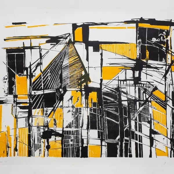 MonikaBreitenfellner, Industrieruine, Lithografie, 50x70