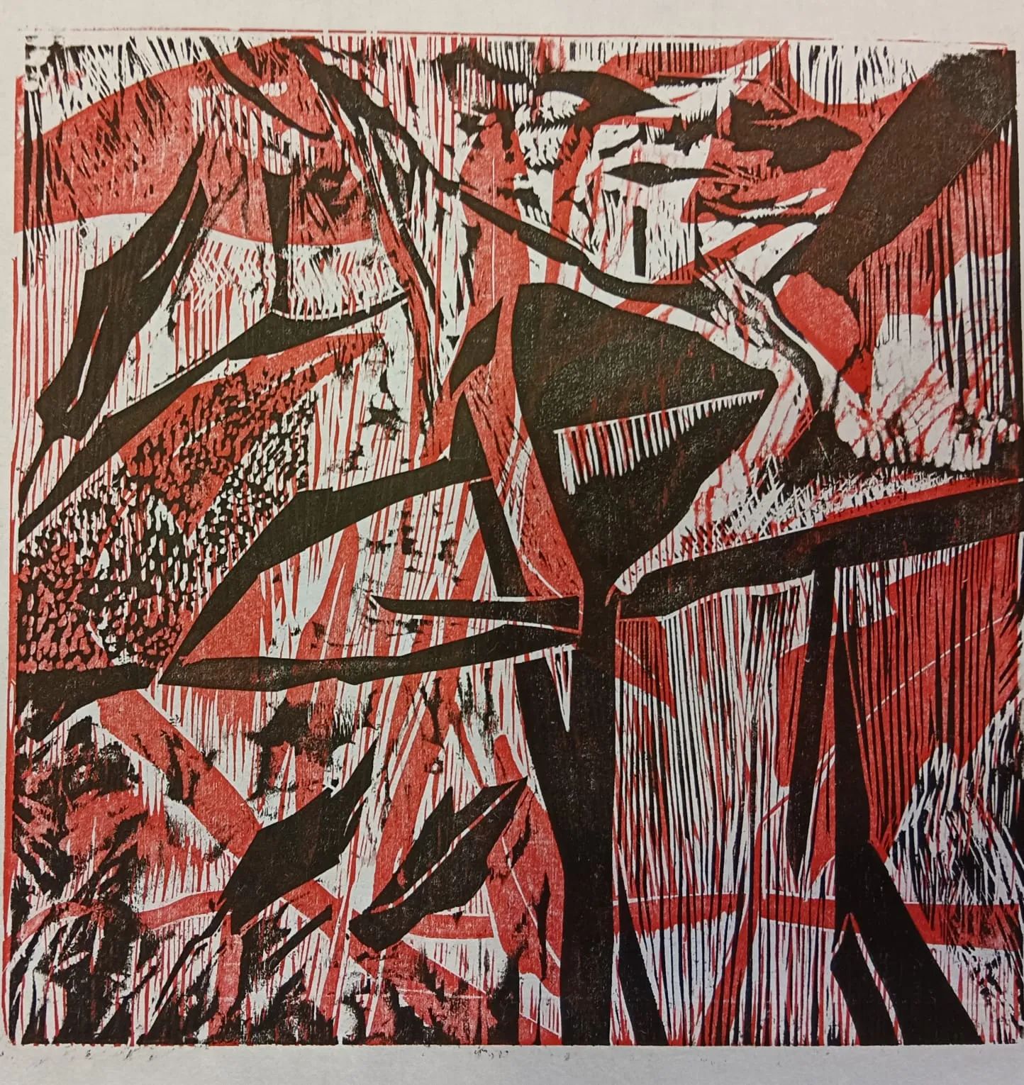 Kunststück: Farbholzschnitt, 40 x 40, 2023