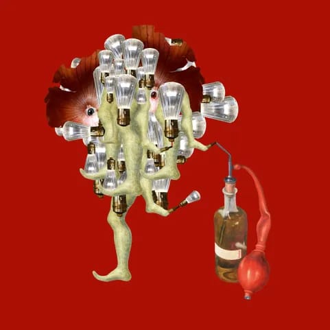 Kunststück: FRIEDEN FÜR ROT  2023, (entstanden für DIE ROTE NACHT LINZ 2023), 
PHOTOINSZENIERUNG, 
70 x 70 cm, 
photographie barytpapier