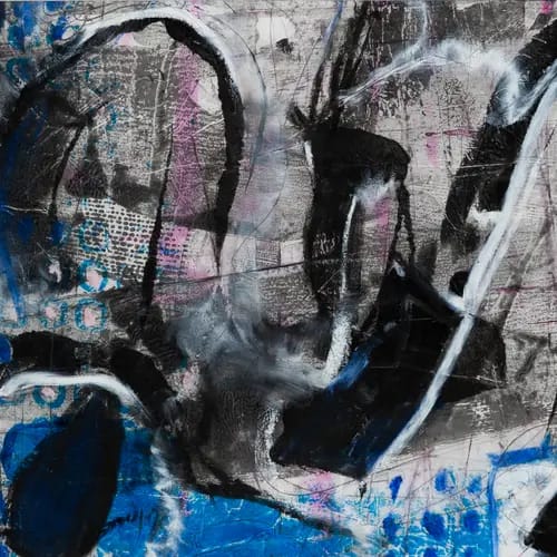 Karoline Kornek, Kommunikation wirkt WUNDER 2023, Druck-Mischt auf Seidenpapier, 43 x 60 cm