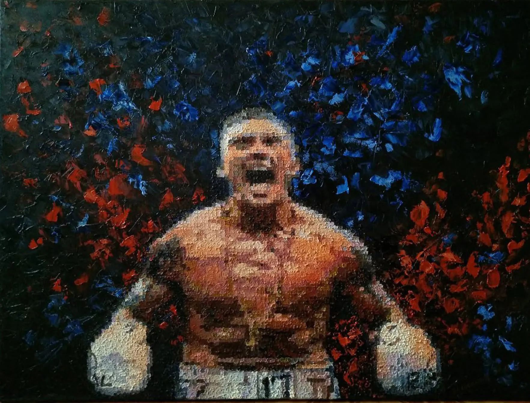 Kunststück: „Schattenboxen“, Öl, Leinwand, 2018, 60*80