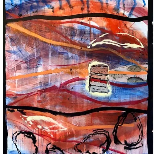 Michael Oberlik, Fliegende Blätter#7, 2023, MT auf Bütten, 96,5 x 79 cm