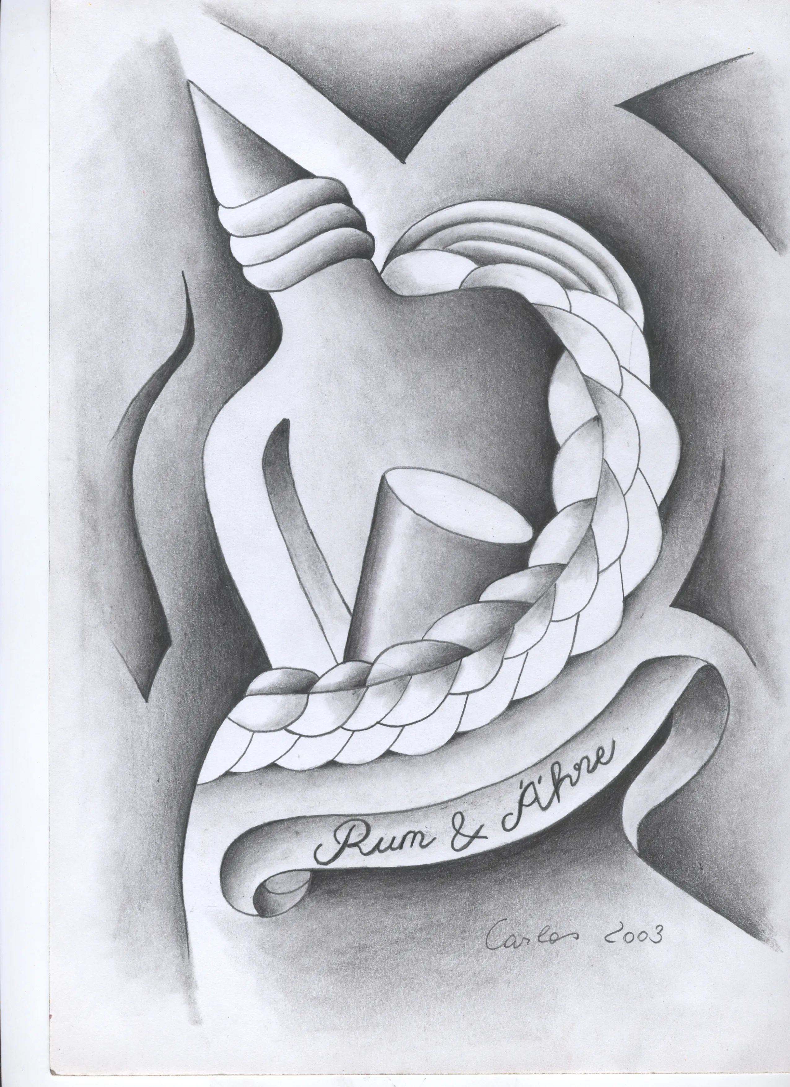 Kunststück: Rum und Ähre
Bleistift auf Papier
30 x 20 cm